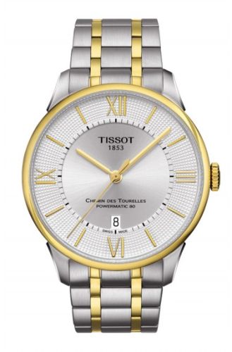 Tissot Chemin des Tourelles Powermatic 80 Two Tone / Silver Roman / Bracelet